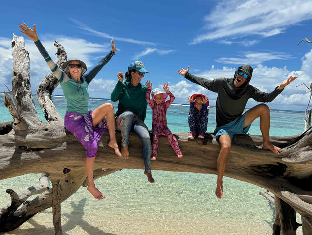 Sitting on driftwood